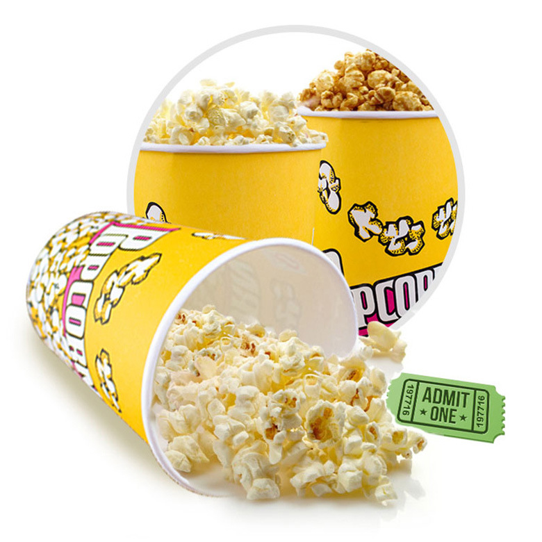 Cubo de papel para palomitas de maíz personalizado y ecológico