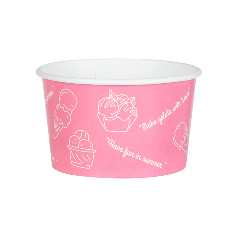 Cuenco de papel para helado resistente a la humedad y al ablandamiento.